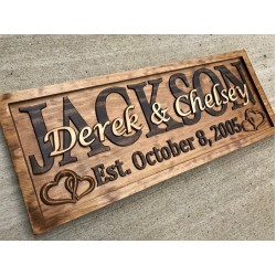 Personalized Wedding Gift for Couple Bridal Shower Gift Established Wedding Sign Last Name Sign Engagement Gift Custom Wood Anniversary Gift 3Dwoodworker  