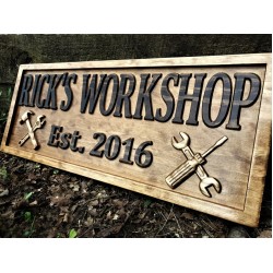 Gifts for Men Gifts For Him Husband Gift Custom Garage Sign Wooden Shop Sign Personalized Man Birthday Fathers Day Gift Wood Workshop Sign 3Dwoodworker