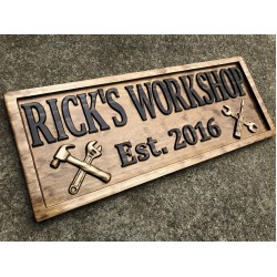 Gifts for Men Gifts For Him Husband Gift Custom Garage Sign Wooden Shop Sign Personalized Man Birthday Fathers Day Gift Wood Workshop Sign 3Dwoodworker