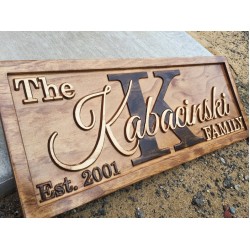 Personalized Anniversary Gifts for Him Wedding Gift for Her 3D Custom Wood Sign 5 Year Anniversary Gift for Wife Established Last Name Sign 3Dwoodworker