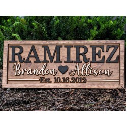 Bridal Shower Gift | Personalized Wedding Gift Last Name Established Sign Anniversary Gift Engagement Gifts Valentines Day Gift | Wood Sign 3Dwoodworker