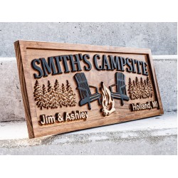 Custom Wood Campfire Sign | Family Name Campsite Sign | Last Name Sign | Personalized Camping Gifts | Fire Pit Sign Cabin Decor Camper Decor 3Dwoodworker