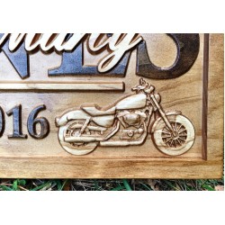 Harley Davidson Gifts for Men Personalized Motorcycle Gifts for Biker Wedding Sign Custom Couples Gifts for Dad Wood Wall Art Last Name Sign 3Dwoodworker