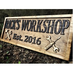 Gifts for Men Gifts For Him Husband Gift Custom Garage Sign Wooden Shop Sign Personalized Man Birthday Fathers Day Gift Wood Workshop Sign 3Dwoodworker  