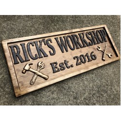 Gifts for Men Gifts For Him Husband Gift Custom Garage Sign Wooden Shop Sign Personalized Man Birthday Fathers Day Gift Wood Workshop Sign 3Dwoodworker  