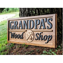 Custom Wooden Shop Sign | Wood Workshop Sign | Gifts for Men | Gifts For Him Husband Gift Custom Garage Sign Man Birthday Fathers Day Gift 3Dwoodworker  