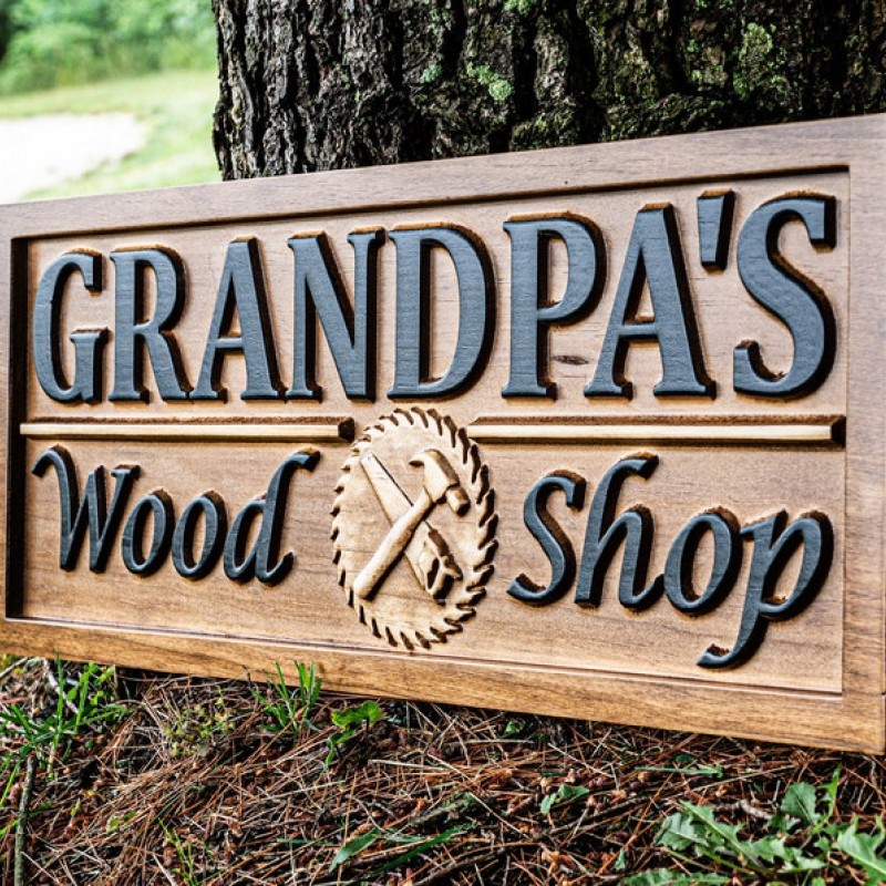 Custom Wooden Shop Sign | Wood Workshop Sign | Gifts for Men | Gifts For Him Husband Gift Custom Garage Sign Man Birthday Fathers Day Gift 3Dwoodworker  