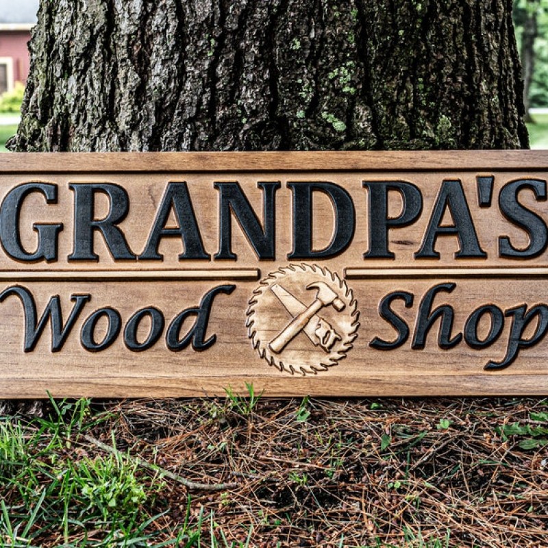 Custom Wooden Shop Sign | Wood Workshop Sign | Gifts for Men | Gifts For Him Husband Gift Custom Garage Sign Man Birthday Fathers Day Gift 3Dwoodworker  